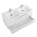 Тумба с раковиной подвесная на две чаши BelBagno ANCONA-N 120 Bianco Lucido, раковина белая ANCONA-N-1200-2C-SO-2-BL;EA-1200-2-LVB