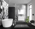 Тумба с раковиной подвесная BelBagno ALBANO 90 Bianco Lucido, раковина белая ALBANO-900-2C-SO-BL;BB900/455-LV-MR-ALR