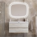 Тумба с раковиной подвесная CEZARES MOLVENO 46 100 Legno Bianco, раковина белая CZR-8070-100 MOLVENO 46-100-2C-SO-LB;CZR-8070-100