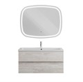 Тумба с раковиной подвесная CEZARES MOLVENO 46 100 Legno Bianco, раковина белая CZR-8070-100 MOLVENO 46-100-2C-SO-LB;CZR-8070-100