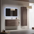 Тумба с раковиной подвесная CEZARES ЭДЕМ (EDEN) 121 Rovere scuro Soft, раковина белая 54408;50178