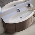 Тумба с раковиной подвесная CEZARES ЭДЕМ (EDEN) 121 Rovere scuro Soft, раковина белая 54408;50178