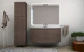 Тумба с раковиной подвесная CEZARES ЭДЕМ (EDEN) 121 Rovere scuro Soft, раковина белая 54408;50178
