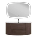 Тумба с раковиной подвесная CEZARES ЭДЕМ (EDEN) 121 Rovere scuro Soft, раковина белая 54408;50178