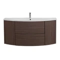 Тумба с раковиной подвесная CEZARES ЭДЕМ (EDEN) 121 Rovere scuro Soft, раковина белая 54408;50178