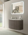Тумба со стеклянной раковиной подвесная CEZARES ЭДЕМ (EDEN) 91 Rovere scuro Soft, раковина белая 55070;82399