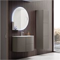 Тумба со стеклянной раковиной подвесная CEZARES EDEN 91 Grigio talpa opaco, раковина белая 55069;82399