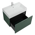 Тумба с раковиной подвесная выдвижными ящиком и внутренним ящиком CEZARES PREMIUM 70 Verde opaco, раковина белая 55400;50313