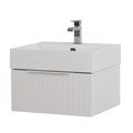 Тумба с раковиной подвесная и одним выдвижным ящиком CEZARES PREMIUM 50 Plisse Bianco opaco, раковина белая 55411;50262