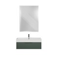 Тумба с раковиной подвесная и одним выдвижным ящиком CEZARES PREMIUM 90 Plisse Verde opaco, раковина белая 55425;50263