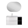Тумба с керамической раковиной подвесная и открытым шкафчиком CEZARES ELETTRA 104 Bianco opaco, раковина белая 55521;50132;55529