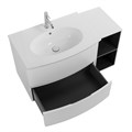 Тумба с керамической раковиной подвесная и открытым шкафчиком CEZARES ELETTRA 104 Bianco opaco, раковина белая 55521;50132;55529