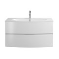 Тумба с раковиной из искусственного камня подвесная CEZARES ELETTRA 100 Bianco opaco, раковина белая 55525;50195
