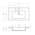 TIFFANY База подвесная под раковину с двумя выдвижными ящиками, 54948 Bianco opaco, 74x46x55 54948