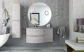 Тумба с раковиной подвесная CEZARES VAGUE 104 Rovere Sbiancato, левосторонняя 54847;54848