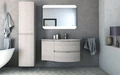 Тумба с раковиной подвесная CEZARES VAGUE 104 Rovere Sbiancato, правосторонняя 54847;54849