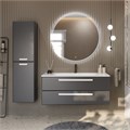 Тумба с раковиной подвесная CEZARES ECO 120 Grafito, раковина белая ECO-1200-2C-SO-GR-P;CZR-1200/480-LV-MR-ECO