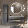 Тумба с раковиной подвесная CEZARES ECO 120 Grafito, раковина белая ECO-1200-2C-SO-GR-P;CZR-1200/480-LV-MR-ECO