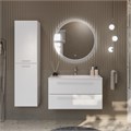 Тумба с раковиной подвесная CEZARES ECO 90 Bianco Opaco, раковина белая ECO-900-2C-SO-BO;CZR-900/480-LV-MR-ECO