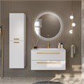 Тумба с раковиной подвесная CEZARES ECO 90 Bianco Opaco, раковина белая ECO-900-2C-SO-BO;CZR-900/480-LV-MR-ECO