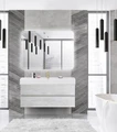 Тумба с раковиной подвесная CEZARES MOLVENO 46 120 Legno Bianco, раковина белая MOLVENO 46-120-2C-SO-LB;CZR-MIL-120-LVB