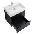 Тумба с раковиной подвесная CEZARES MOLVENO 46 60 Nero, раковина белая MOLVENO 46-60-2C-SO-NR;CZR-MIL-60-LVB