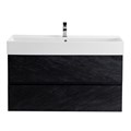 Тумба с раковиной подвесная CEZARES MOLVENO 46 80 Nero, раковина белая MOLVENO 46-80-2C-SO-NR;CZR-MIL-80-LVB