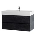 Тумба с раковиной подвесная CEZARES MOLVENO 46 80 Nero, раковина белая MOLVENO 46-80-2C-SO-NR;CZR-MIL-80-LVB