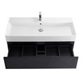 Тумба с раковиной подвесная CEZARES MOLVENO 46 80 Nero, раковина белая MOLVENO 46-80-2C-SO-NR;CZR-MIL-80-LVB