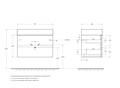 Тумба с раковиной подвесная CEZARES MOLVENO 46 80 Beton, раковина белая MOLVENO 46-80-2C-SO-BET;CZR-MIL-80-LVB