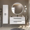 Тумба с раковиной подвесная CEZARES ECO-CER 120 Bianco Opaco, раковина белая ECO-CER-1200-2C-SO-BO;CZR-NAT-120-LVB
