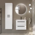 Тумба с раковиной подвесная CEZARES ECO-CER 60 Bianco Lucido, раковина белая ECO-CER-600-2C-SO-BL;CZR-NAT-60-LVB