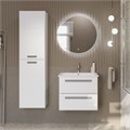 Тумба с раковиной подвесная CEZARES ECO-CER 60 Bianco Lucido, раковина белая ECO-CER-600-2C-SO-BL;CZR-NAT-60-LVB