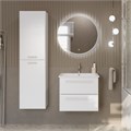 Тумба с раковиной подвесная CEZARES ECO-CER 60 Bianco Lucido, раковина белая ECO-CER-600-2C-SO-BL;CZR-NAT-60-LVB