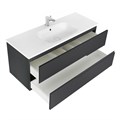 Тумба с раковиной подвесная CEZARES DUET 120 Grafito, раковина белая DUET-1200-2C-SO-GR-P;CZR-NAT-120-LVB
