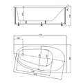 Ванна акриловая AZARIO KAPRIS асимметричная 170*90 см правая (AV.0061170) AV.0061170