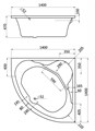 КАРИБЫ 140х140 ванна угловая симметричная акриловая белая 1.WH11.1.982