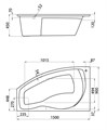 Ванна акриловая Santek Майорка асимметричная 150х90, левосторонняя, белая 1.WH11.1.984