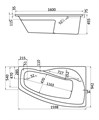 МАЙОРКА XL ванна акриловая асимметричная 160х95 правосторонняя белая 1.WH11.1.990