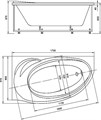 Ванна акриловая AZARIO PAOLINA асимметричная 170*97 см, левосторонняя (AV.0072170) AV.0072170