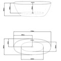 CS-14-170 Ванна акриловая 1700х820х585 отдельностоящая, белая CS-14-170