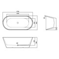 Ванна акриловая Azario RICH 1700x800x580 отдельностоящая, в комплекте с сифоном и металлической рамой, цвет белый (AZ-6605-17080) AZ-6605-17080