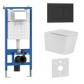 Комплект 3в1 IBERICA BLANCA инсталляция SILENCIO, унитаз TOLEDO ALTO белый, кнопка смыва ESTI-S черный матовый (IB001.TLA.234.851) IB001.TLA.234.851