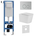 Комплект 3в1 IBERICA BLANCA инсталляция SILENCIO MINI, унитаз TOLEDO ALTO белый, кнопка смыва INOX-O хром матовый (IB.001M.TLA.234.8132) IB.001M.TLA.234.8132