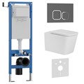 Комплект 3в1 IBERICA BLANCA инсталляция SILENCIO MINI, унитаз TOLEDO ALTO белый, кнопка смыва ESTI-Q серый матовый (IB.001M.TLA.234.837) IB.001M.TLA.234.837