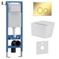 Комплект 3в1 IBERICA BLANCA инсталляция SILENCIO MINI, унитаз TOLEDO ALTO белый, кнопка смыва INOX-O золото глянцевое (IB.001M.TLA.234.816) IB.001M.TLA.234.816