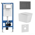 Комплект 3в1 IBERICA BLANCA инсталляция SILENCIO, унитаз TOLEDO ALTO белый, кнопка смыва ESTI-S серый матовый (IB001.TLA.234.856) IB001.TLA.234.856