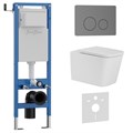 Комплект 3в1 IBERICA BLANCA инсталляция SILENCIO MINI, унитаз TOLEDO ALTO белый, кнопка смыва INOX-О вороненая сталь (IB.001M.TLA.234.8180) IB.001M.TLA.234.8180