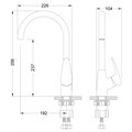 "LINARA" Смеситель для кухни с высоким поворотным изливом, хром LM0405C