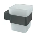 Стакан для зубных щёток Lemark SMOOTH LINE с держателем, графит (9736015) 9736015
